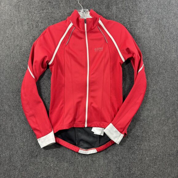 Gore Bike Wear Windstopped Jacket Women's Extra Small Red White Soft Shell - Picture 1 of 9